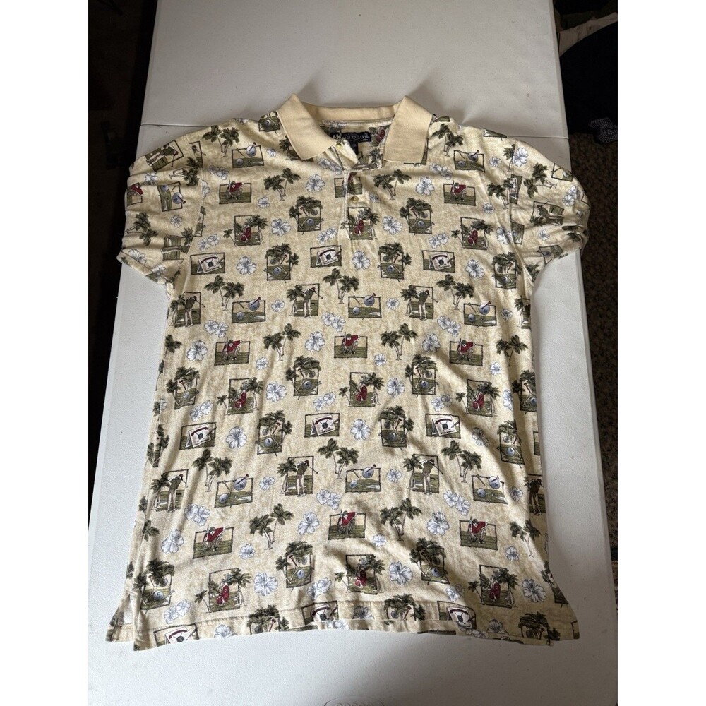 Vintage Big Dogs Polo Mens XL Golf Graphic Print Short Sleeve Collared Casual